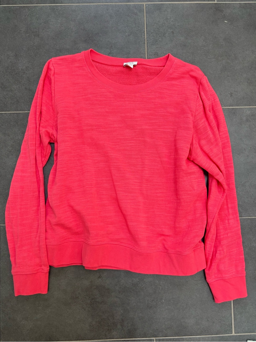 J. Crew Vibrant Coral Knit Crewneck Sweatshirt